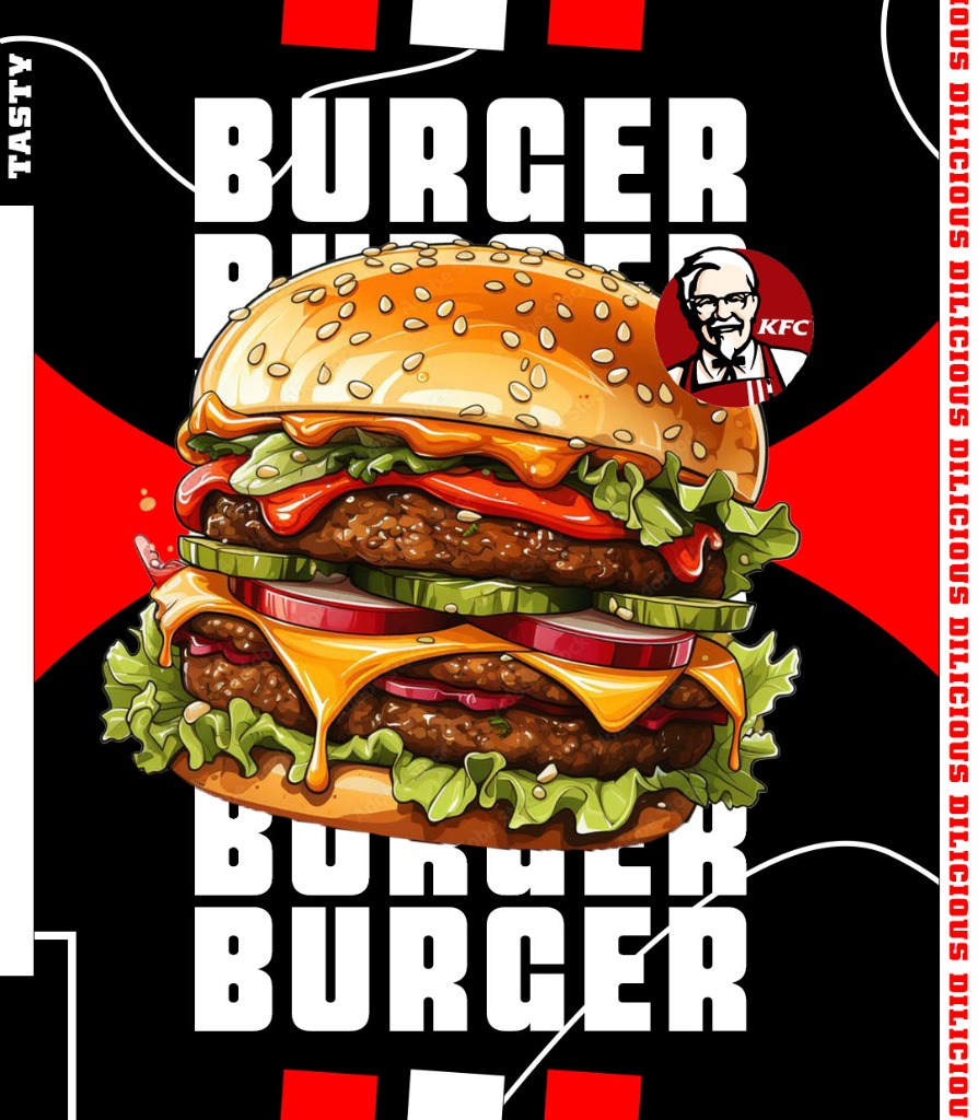 KFC Delicious Double Burger Art